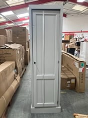 COX & COX SINGLE DOOR WARDROBE IN LIGHT GREY (KERBSIDE PALLET DELIVERY) (KERBSIDE PALLET DELIVERY)