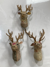 3 X STONE THE CROWS SMALL STAG WALL ART - SKU: 402626 - TOTAL RRP £120