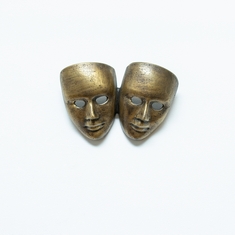 3 X STONE THE CROWS DOUBLE MASK - ANTIQUE BRASS - SKU: 792014 - TOTAL RRP £144