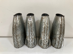 4 X STONE THE CROWS SMALL FISH VASE - SKU: 063410 - TOTAL RRP £180