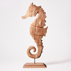 3 X STONE THE CROWS LARGE SEAHORSE ON PLINTH - SKU: 051489 - TOTAL RRP £210