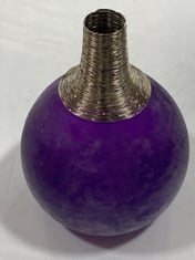 1 X STONE THE CROWS LARGE METALWORK GLASS VASE - PURPLE - SKU: 495106 - TOTAL RRP £100