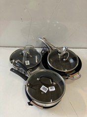 7 X ASSORTED PANS TO INCLUDE TEFAL 24CM FRYING PAN