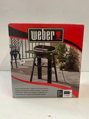 WEBER BBQ STAND WITH SIDE TABLE - BLACK