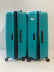 2 X AMERICAN TOURISTER LARGE HARD SHELL SUITCASES - TURQUOISE