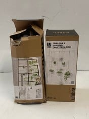 BOX OF ASSORTED ITEMS TO INCLUDE UMBRA TRIFLORA 5 HANGING PANTERS & POD