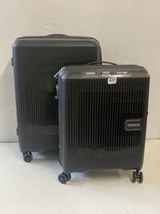 AMERICAN TOURISTER AEROSTEP SPINNER 55/20 IN BLACK TO INCLUDE AMERICAN TOURISTER HARD SHELL SUITCASE IN BLACK