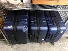 3 X JOHN LEWIS HARD SHELL SUITCASES IN NAVY - MEDIUM / LARGE