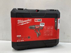 MILWAUKEE M12 12V LI-ION REDLITHIUM CORDLESS SUB-COMPACT PERCUSSION DRILL M12BPD-202C - RRP £149