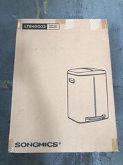 SONGMICS DOUBLE 20L KITCHEN BIN GREY LTB40G02