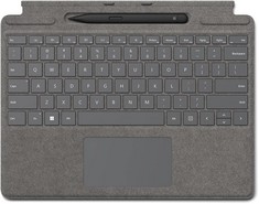 MICROSOFT PRO SIGNATURE KEYBOARD WITH MICROSOFT SURFACE SLIM PEN KEYBOARD (ORIGINAL RRP - £323) IN PLATINUM. (WITH BOX) [JPTC69284]