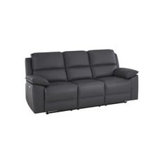 GOODWOOD 3 SEATER ELECTRIC RECLINER SOFA DARK GREY LEATHER - RRP £1699