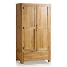 ROMSEY NATURAL SOLID OAK DOUBLE WARDROBE - RRP £899