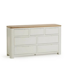 HOVE NATURAL OAK & PAINTED 7 DRAWER CHEST - RRP £599