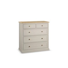 HENLEY NATURAL SOLID OAK & PAINTED 5 DRAWER CHEST - RRP £549