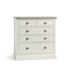 BROMPTON PAINTED ACACIA & ASH TOP 5 DRAWER CHEST - RRP £529