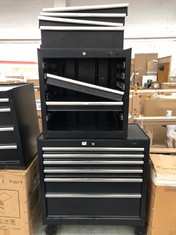 2 X ASSORTED CABINETS BLACK WITH DRAWERS (KERBSIDE PALLET DELIVERY)