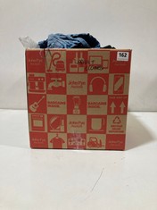 BOX OF ASSORTED ADULT CLOTHING TO INCLUDE TU LIGHTWEIGHT DENIM LOOK SHORTS BLUE SIZE 14