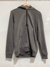 MONCLER HAFL ZIP HOODED JUMPER IN GREY SIZE S - RRP £550