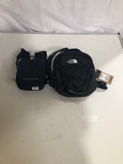 2 X ASSORTED BRANDED BAGS TO INCLUDE NORTH FACE BOREALIS MINI BACKPACK BLACK