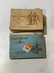 LG COLLECTION OF ANTIQUE CIGARETTE CARD ALBUMS AND CONTENTS TO INCLUDE R.A.F. BADGES