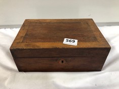 A WOODEN VICTORIAN WRITING BOX