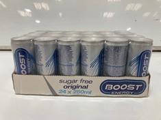 CAGE OF 14 X BOOST ENERGY DRINK SUGAR FREE - ORIGINAL - 24X250ML BBE.: 07/2024 ( COLLECTION ONLY ) ( CAGE NOT INCLUDED )