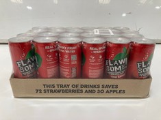 CAGE OF 9 X FLAWSOME APPLE & STRAWBERRY JUICE DRINKS - 24 X 250ML BBE.: 08/10/25 ( COLLECTION ONLY ) ( CAGE NOT INCLUDED )