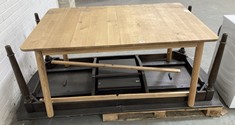 PALLET OF ASSORTED DINING TABLES TO INCLUDE DINNING TABLE - OAK (KERBSIDE PALLET DELIVERY)