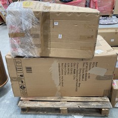 PALLET OF ASSORTED ITEMS TO INCLUDE DANTE PAIR OF DINING ARMCHAIR IN GREY (KERBSIDE PALLET DELIVERY)