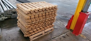 PALLET OF WOODEN RACKING SHELVES 90CM X 134CM