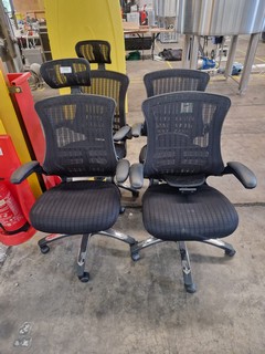 4X BLACK MESH OFFICE CHAIRS