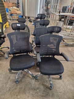 5X BLACK MESH OFFICE CHAIRS