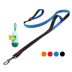 16 X DOG LEAD FOR SMALL MEDIUM LARGE DOGS, REFLECTIVE DOG LEASH LEATHER WITH 2 COMFORTABLE HANDLE DURABLE DOG LEADS FOR TRAINING WALKING, BLUE-1.8M - TOTAL RRP £107: LOCATION - A