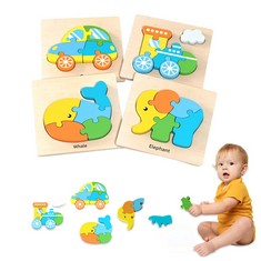 QUANTITY  OF ASSORTED ITEMS TO INCLUDE 4 PCS WOODEN PUZZLES FOR TODDLERS 3-5 MONTESSORI TOYS VEHICLE SHAPE JIGSAW SENSORY TOYS MONTESSORI JIGSAW PUZZLES BRIGHT VIBRANT COLOR SHAPE FOR TODDLERS 3 4 5