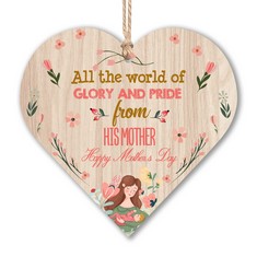 QUANTITY  OF ASSORTED ITEMS TO INCLUDE GAOHAN 1PCS MOTHERS DAY GIFTS FOR MUM,BEST MUM GIFTS FROM DAUGHTER SON,WOODEN HANGING HEART PLAQUE,THANK YOU GIFT,MUM BIRTHDAY GIFTS,HEART PLAQUE WITH SAYINGS,N