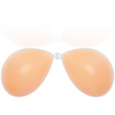 20 X NIIDOR ADHESIVE BRA STRAPLESS STICKY INVISIBLE PUSH UP SILICONE BRA NIPPLE COVERS FOR BACKLESS DRESS ORANGE - TOTAL RRP £216: LOCATION - C