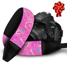 10 X ART TRIBUTE PINK WOVEN CAMERA STRAP FOR ALL DSLR AND SLR CAMERA, EMBROIDERED ELEGANT UNIVERSAL NECK & SHOULDER STRAP, BOHO PATTERN. BEST GIFT FOR PHOTOGRAPHERS - TOTAL RRP £122: LOCATION - C