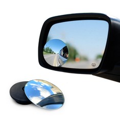 QUANTITY  OF FIRST CHOICE KAYA 2 X BLIND SPOT MIRRORS | ROUND FRAMELESS & ADJUSTABLE 360°ROTATABLE HD GLASS CONVEX MIRROR REARVIEW UNIVERSAL FOR CARS | ENHANCE DRIVING SAFETY, WIDE ANGLE VIEW & EASY