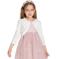 27 X ADOREL LITTLE GIRLS LACE BOLERO CARDIGAN SHRUG 3/4 SLEEVE BEIGE 12-13 YEARS (MANUFACTURER SIZE: 180) - TOTAL RRP £270: LOCATION - C