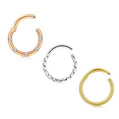 QUANTITY  OF ASSORTED ITEMS TO INCLUDE RAJNARD 16G 8MM NOSE SEPTUM RINGS CLICKER SEGMENT RING SURGICAL STEEL PIERCING JEWELLERY HELIX TRAGUS EARRING HOOP LIP PIERCING FOR WOMEN MEN 3PCS STYLE 2: LOCA