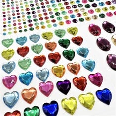 QUANTITY  OF ASSORTED ITEMS TO INCLUDE LUENHEGO RHINESTONE STICKERS 7 SHEETS SELF-ADHESIVE GEM STICKERS ACRYLIC JEWELS FOR CRAFTS SPARKLING CRYSTAL STICKERS FOR DIY,ASSORTED SHAPES AND COLOURS: LOCAT