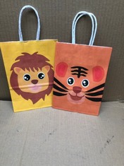 QUANTITY  OF ASSORTED ITEMS TO INCLUDE 12 PCS ANIMAL PARTY BAGS, JUNGLE PARTY BAGS FOR KIDS CANDY PAPER BAGS WITH HANDLE SAFARI PARTY BAGS GIFT BAGS FOR BIRTHDAY BABY SHOWER PARTY CHRISTMAS PARTY: LO