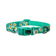 14 X OLAHIBI GREEN DAISY PATTERN DOG COLLAR, POLYESTER MATERIAL, WITH SOFT AND COMFORTABLE NEOPRENE PADDING,FOR MEDIUM DOGS(M,GREEN DAISY) - TOTAL RRP £93: LOCATION - E