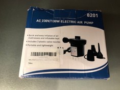 QUANTITY  OF ASSORTED ITEMS TO INCLUDE AC 230V/130W ELECTRIC AIR PUMP MODEL 8201 RRP £352: LOCATION - E