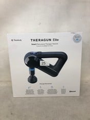 THERAGUN ELITE - HANDHELD ELECTRIC MASSAGE GUN - BLUETOOTH ENABLED PERCUSSION THERAPY DEVICE FOR ATHLETES - POWERFUL DEEP TISSUE MUSCLE MASSAGER WITH QUIETFORCE TECHNOLOGY - 4TH GENERATION - BLACK.: