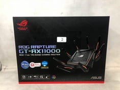 ASUS ROG RAPTURE GT-AX11000 TRI-BAND WIFI 6 EXTENDABLE GAMING ROUTER, 2.5G PORTS, ASUS RANGE BOOST PLUS, TRIPLE-LEVEL GAME ACCELERATION, SUBSCRIPTION-FREE NETWORK SECURITY, AIMESH COMPATIBLE.: LOCATI