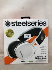 STEELSERIES ARCTIS 7+ WIRELESS GAMING HEADSET - LOSSLESS 2.4 GHZ - SONAR 7.1 VIRTUAL SURROUND SOUND - 30 HOUR BATTERY LIFE - USB-C QUICK CHARGING - FOR PC, PS5, PS4, MAC, ANDROID AND SWITCH - WHITE.: