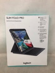 LOGITECH SLIM FOLIO PRO IPAD CASE WITH BLUETOOTH WIRELESS KEYBOARD, IPAD PRO 12.9-INCH, BACKLIT KEYS, APPLE SHORTCUTS, FRENCH AZERTY KEYBOARD.: LOCATION - TOP 50