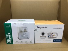 QUANTITY OF ITEMS TO INCLUDE MOTOROLA NURSERY VM50G BABY MONITOR CAMERA - 5-INCH COLOUR DISPLAY PARENT UNIT - LULLABIES - TWO-WAY COMMUNICATION - HIGH SENSITIVE MICROPHONE, TILT AND DIGITAL ZOOM - NI